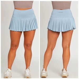 Gold Hinge Women's Pleated Tennis Skirt Pickleball, Small (S) Pale Blue